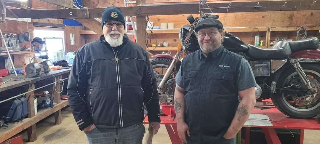 Veterans talking at the shop